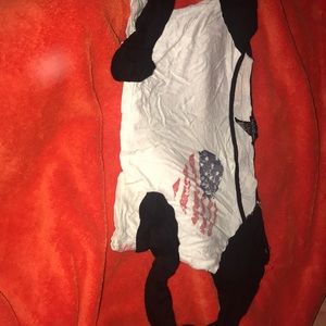 Off the shoulder American flag over size crop top